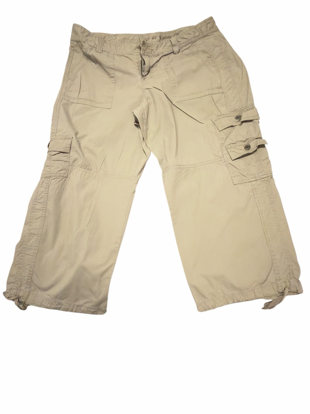 Apt. 9 Women's Light Khaki Cargo Track Capris (005)